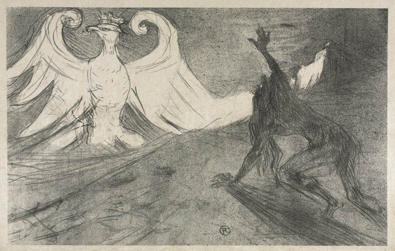 Projekt för Frontispice till: Vid foten av Sinai, 1898. av Henri de Toulouse Lautrec