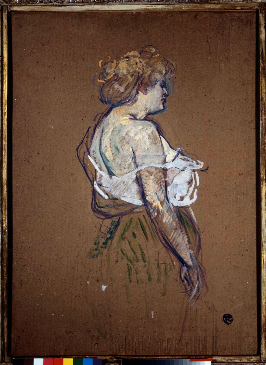 Prostitution: "" Porträtt av Lucie Bellager"" Olja på kartong av Henri de Toulouse Lautrec (1864-1901) 1896 Sön. 0,8x0,6 m Albi, musée Toulouse Lautrec av Henri de Toulouse Lautrec