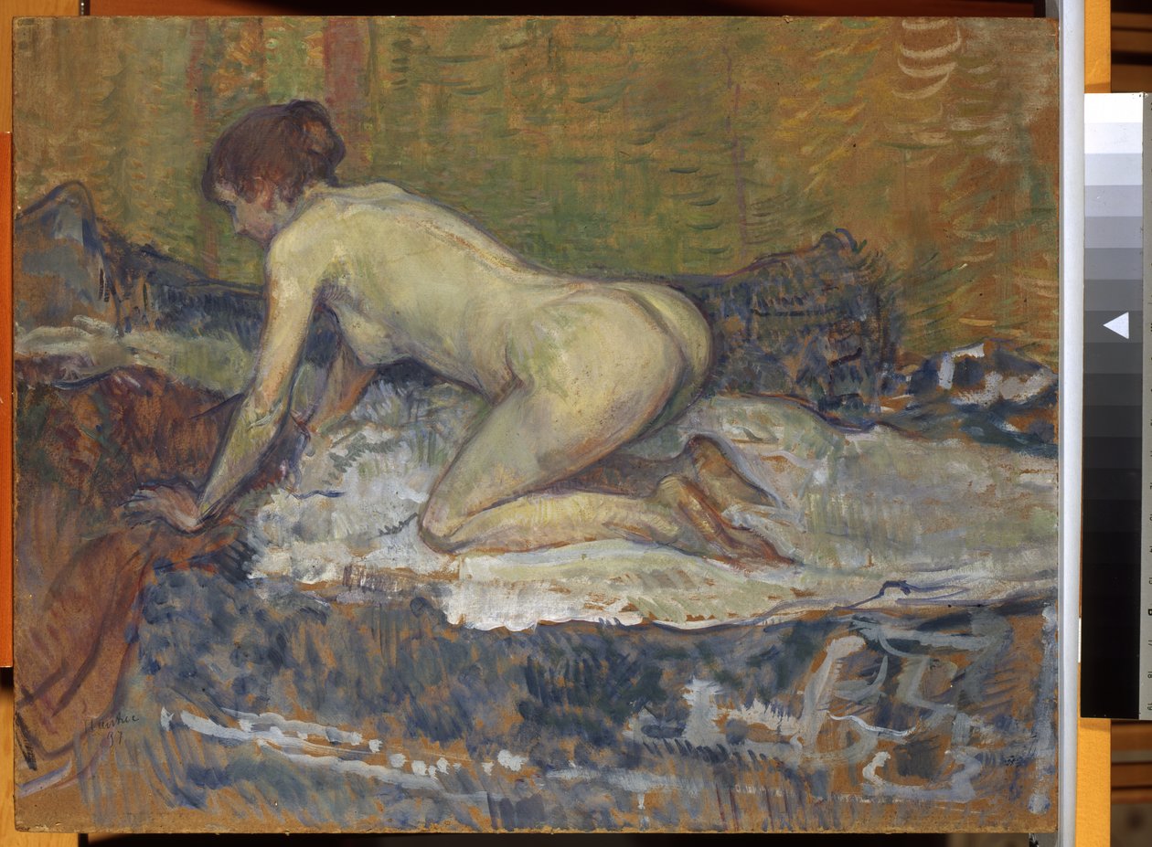 Rödhårig naken hukande, 1897 av Henri de Toulouse Lautrec