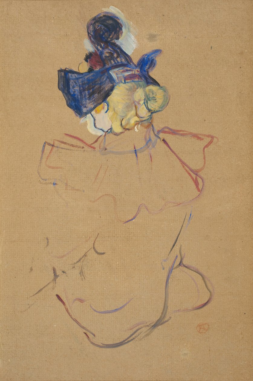 Sittande kvinna bakifrån - Studie för "Au Moulin Rouge" av Henri de Toulouse Lautrec