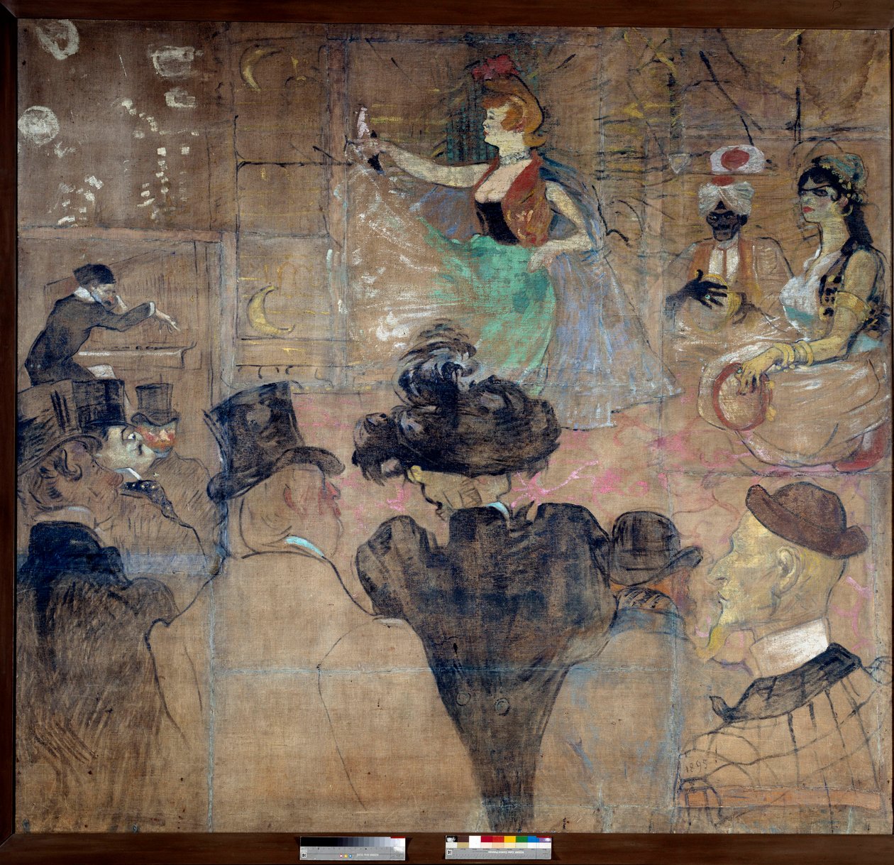 Skylt mot Gouluens hus (Weber Louise dit La Goulue av Henri de Toulouse Lautrec