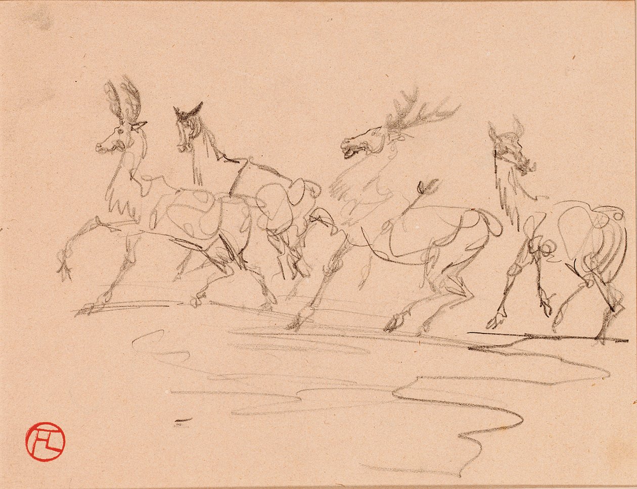 Hjortar och hindar av Henri de Toulouse Lautrec