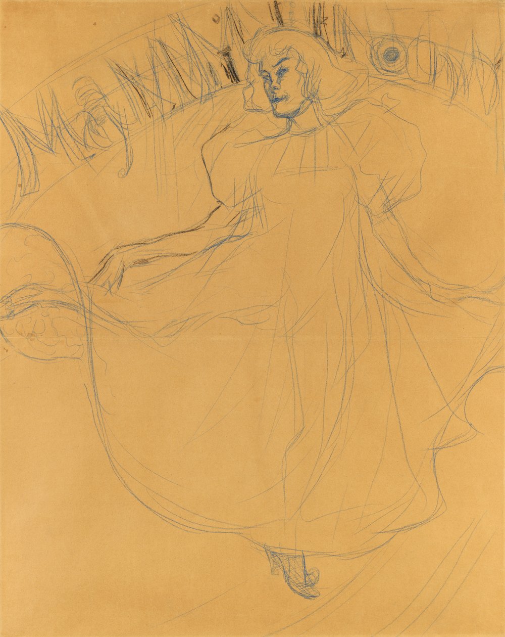 Studera för May Milton av Henri de Toulouse Lautrec