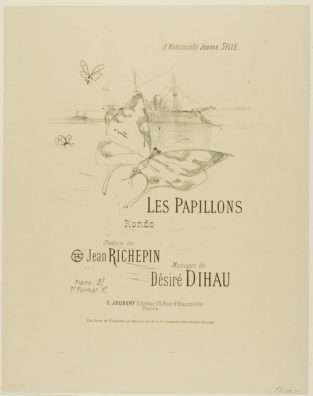 Fjärilarna, från Melodies av Désiré Dihau av Henri de Toulouse Lautrec