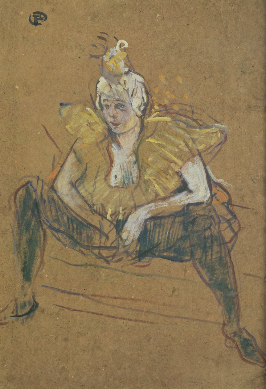 Clownessen Cha-U-Kao sittande, 1895 av Henri de Toulouse Lautrec