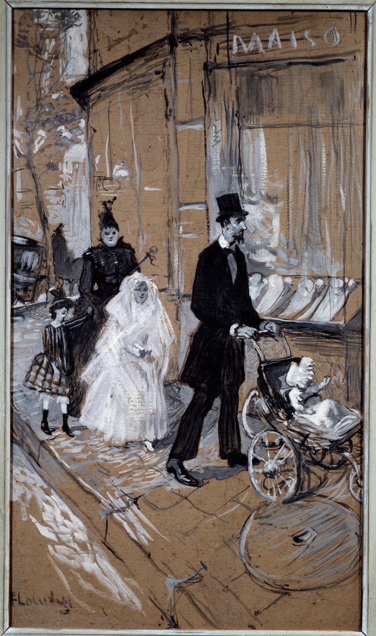 Första nattvardsdagen Målning på kartong av Henri de Toulouse Lautrec (1864-1901) 1888 Sön. 0,37x0,65 m Toulouse, Musee des Beaux Arts av Henri de Toulouse Lautrec