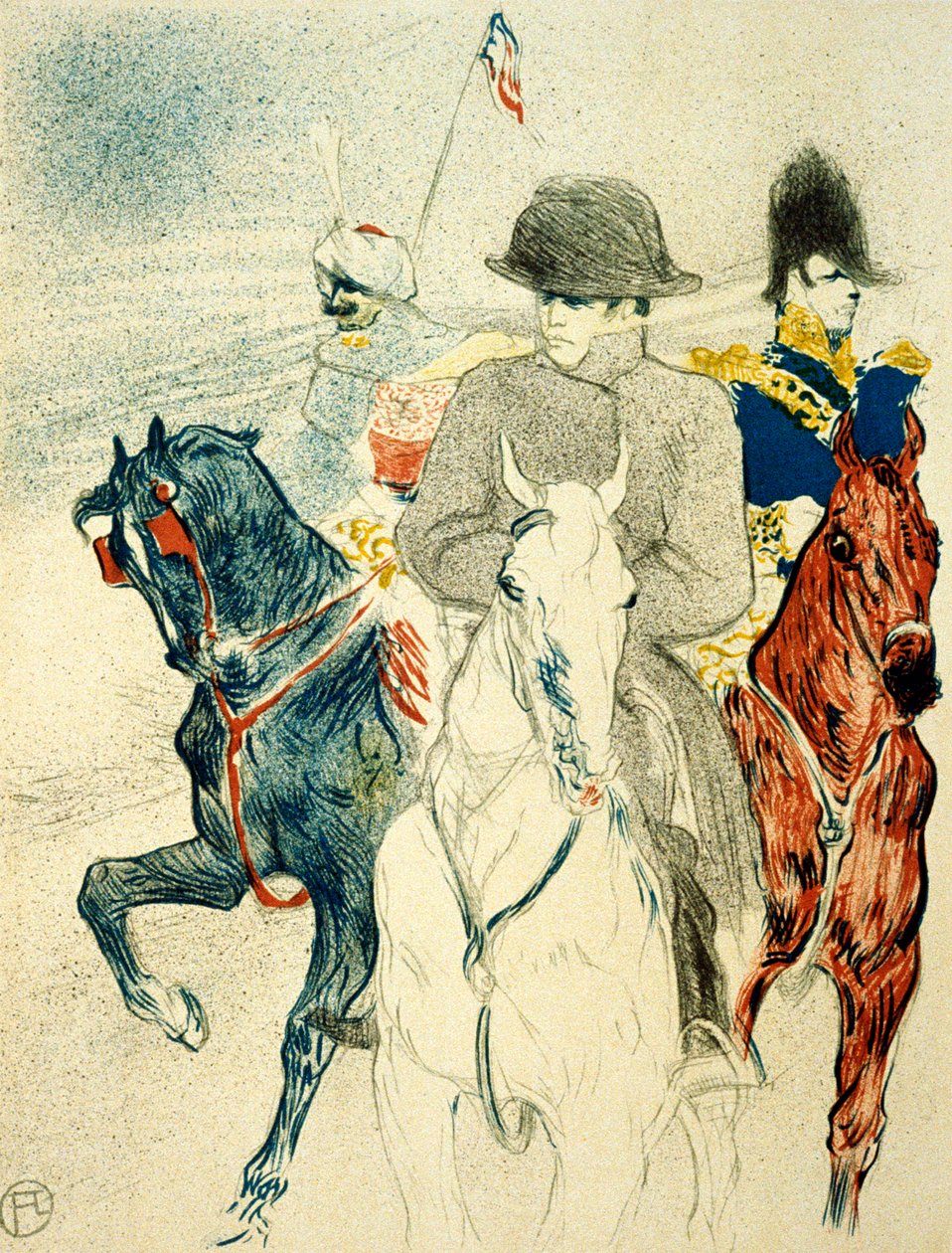 The History of Napoleon I förkastade designen av en affisch till boken, 1895. av Henri de Toulouse Lautrec