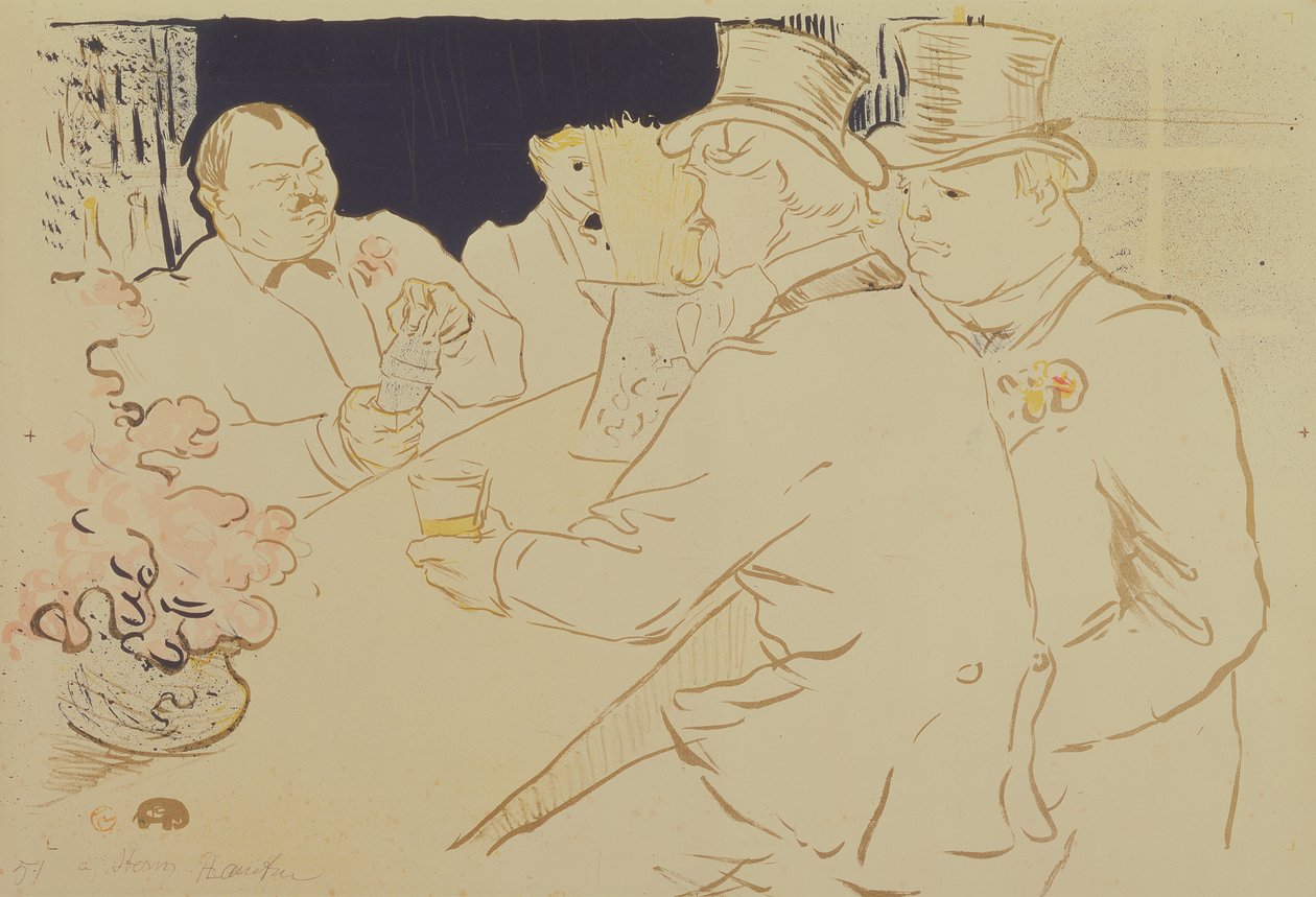 The Irish and American Bar, rue Royale, för The Chap Book, 1895 av Henri de Toulouse Lautrec