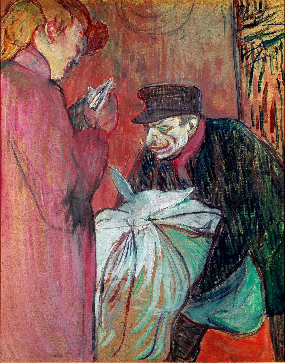 Husets tvättstuga. Målning av Henri de Toulouse-Lautrec (Toulouse Lautrec av Henri de Toulouse-Lautrec
