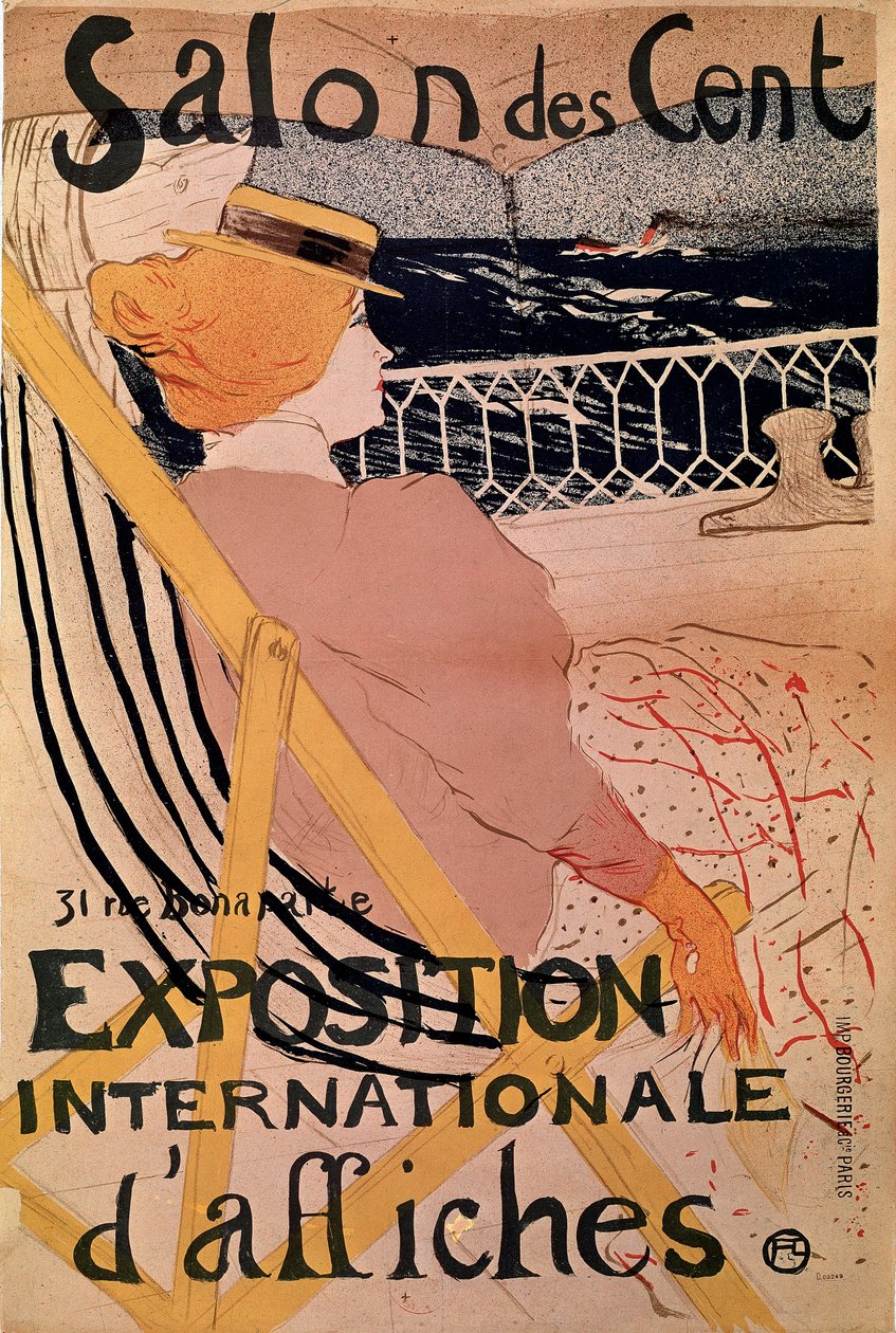 Passageren i n. 54 Affisch för "Salon des Hundred", internationell affischutställning. Litografi av Henri de Toulouse-Lautrec (Toulouse Lautrec) (1864-1901) 1896 Paris, B.N. av Henri de Toulouse Lautrec