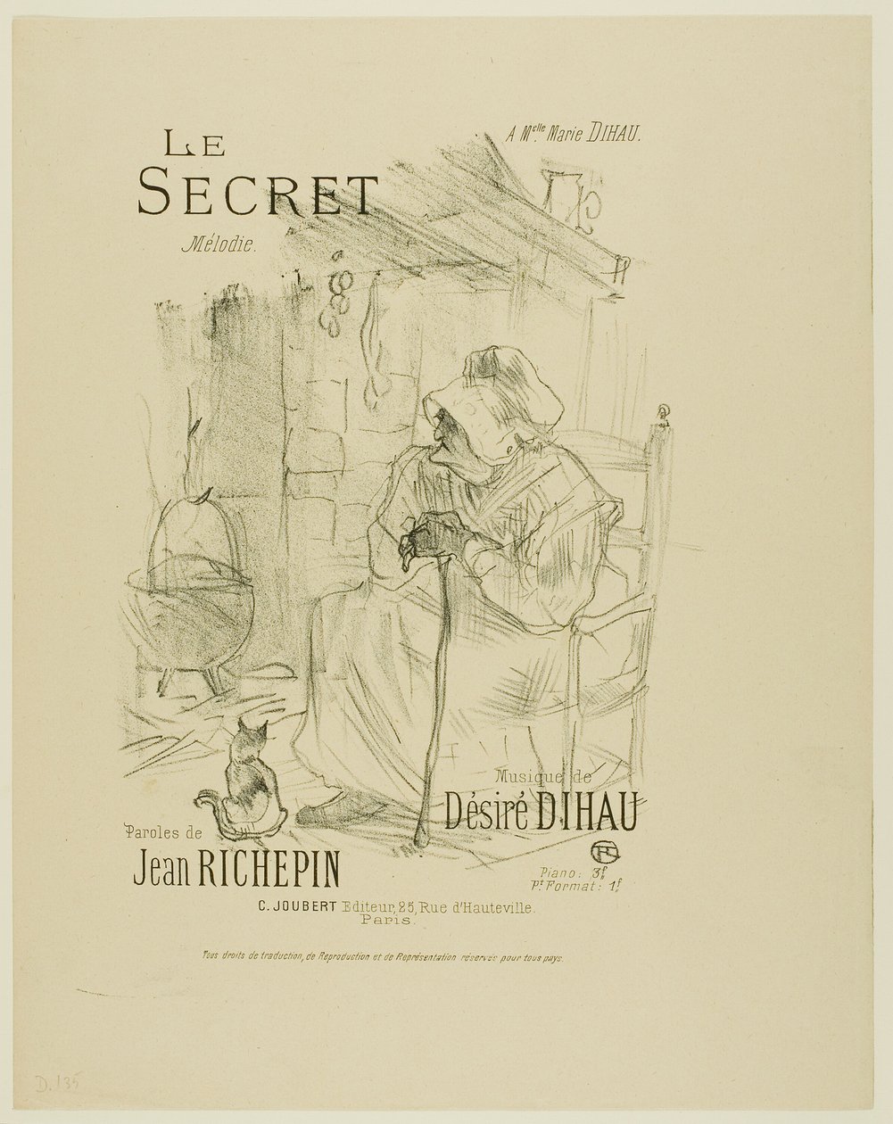 Hemligheten, från melodier av Désiré Dihau av Henri de Toulouse Lautrec