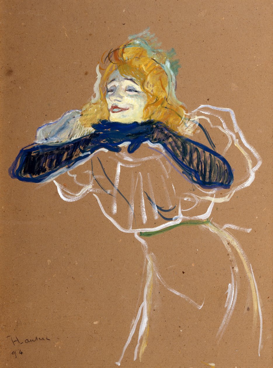 Sångerskan Yvette Guilbert, 1894. av Henri de Toulouse Lautrec