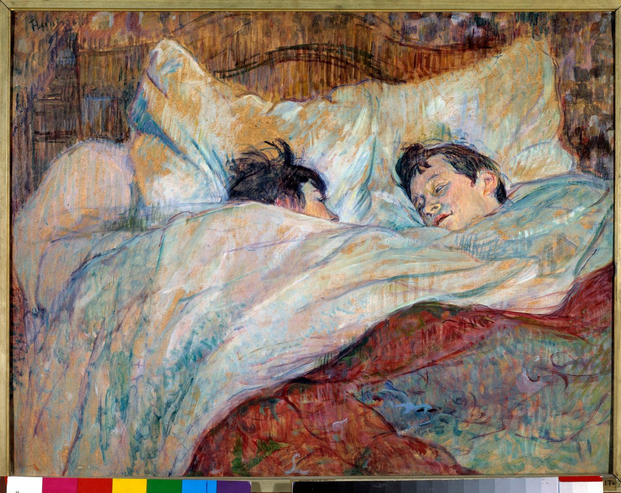 Sängen Två sovande barn. Olja på kartong av Henri de Toulouse Lautrec (1864-1901) 1892 Dim. 0,54x0,7 m Paris, musee d