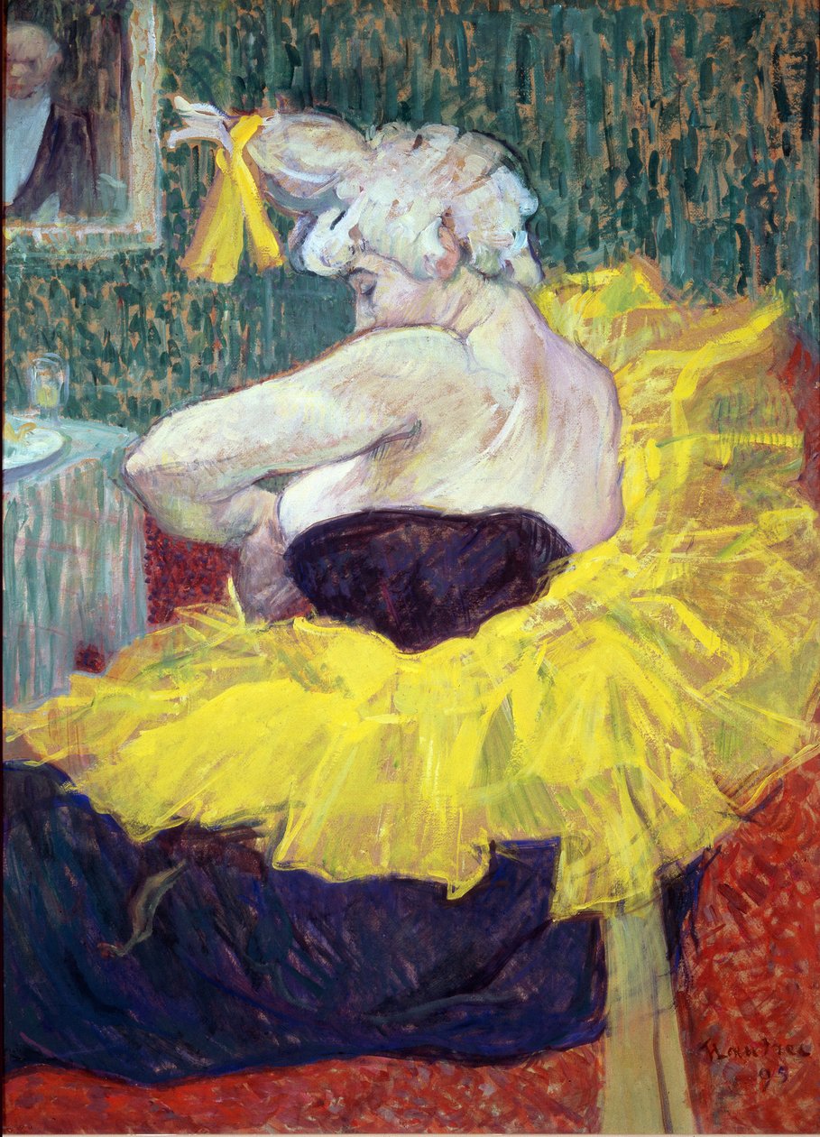 Clownen Cha U Kao, konstnär vid Moulin Rouge - olja på kartong av Henri de Toulouse Lautrec
