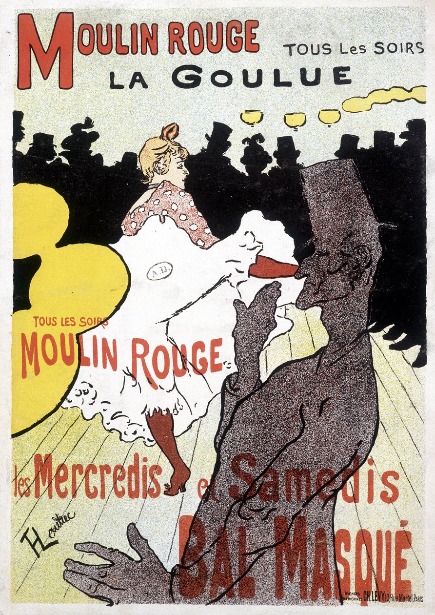 Toulouse Lautrec-affisch för Moulin Rouge och La Goulue av Henri de Toulouse Lautrec