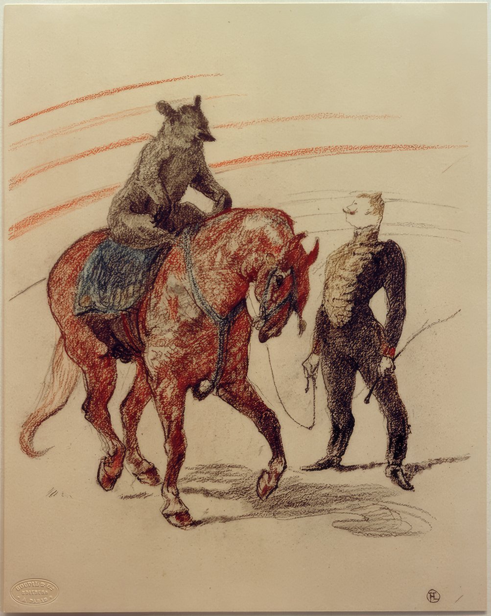 Björnarbete på panelen av Henri de Toulouse Lautrec
