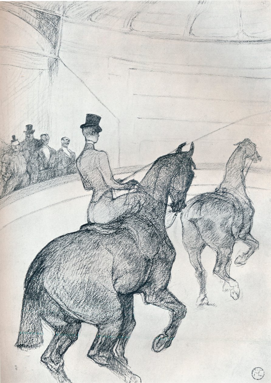 Trick-rider kör tandem, c1899 1934 av Henri de Toulouse Lautrec