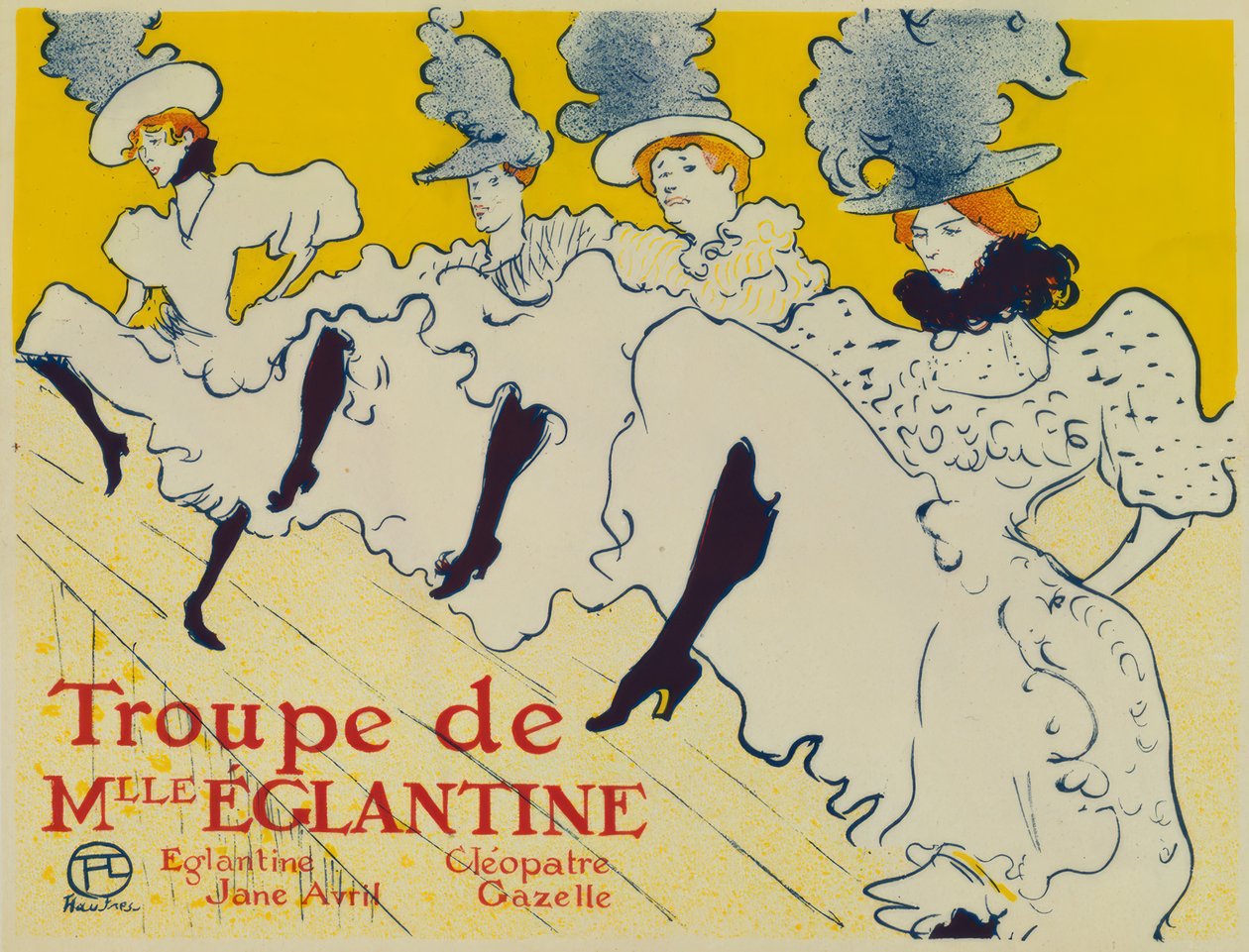 Trupp av fröken Eglantine / Eglantine / Jane Avril / Cleopa av Henri de Toulouse Lautrec