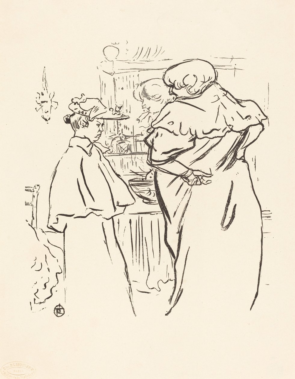 Två kvinnor framför en spegel av Henri de Toulouse Lautrec