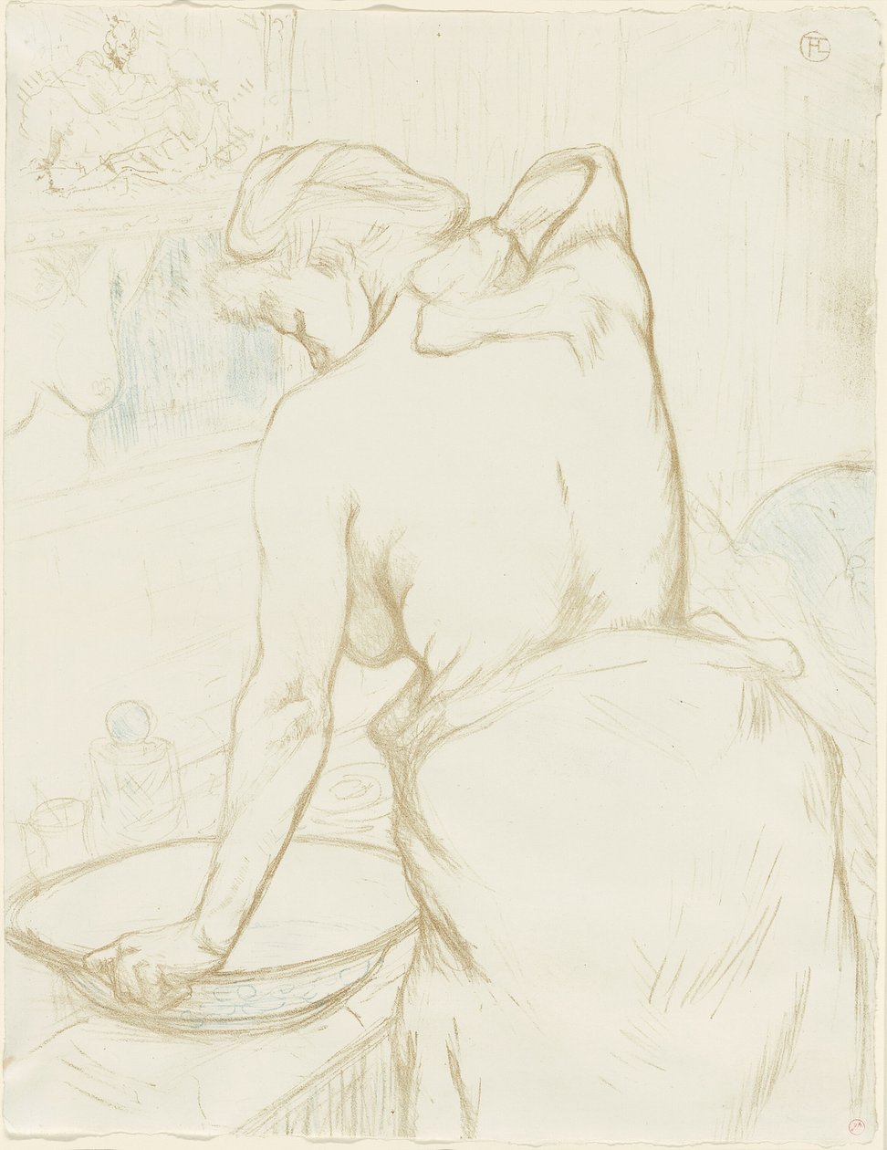 Woman Washing—The Toilet, tallrik fem från Elles av Henri de Toulouse Lautrec