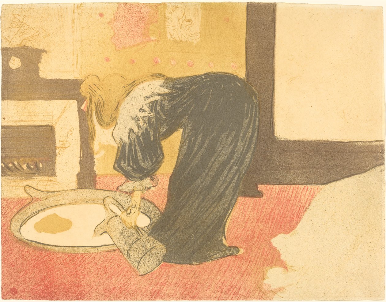 Kvinna vid badkaret Femme au badkar, 1896. av Henri de Toulouse Lautrec
