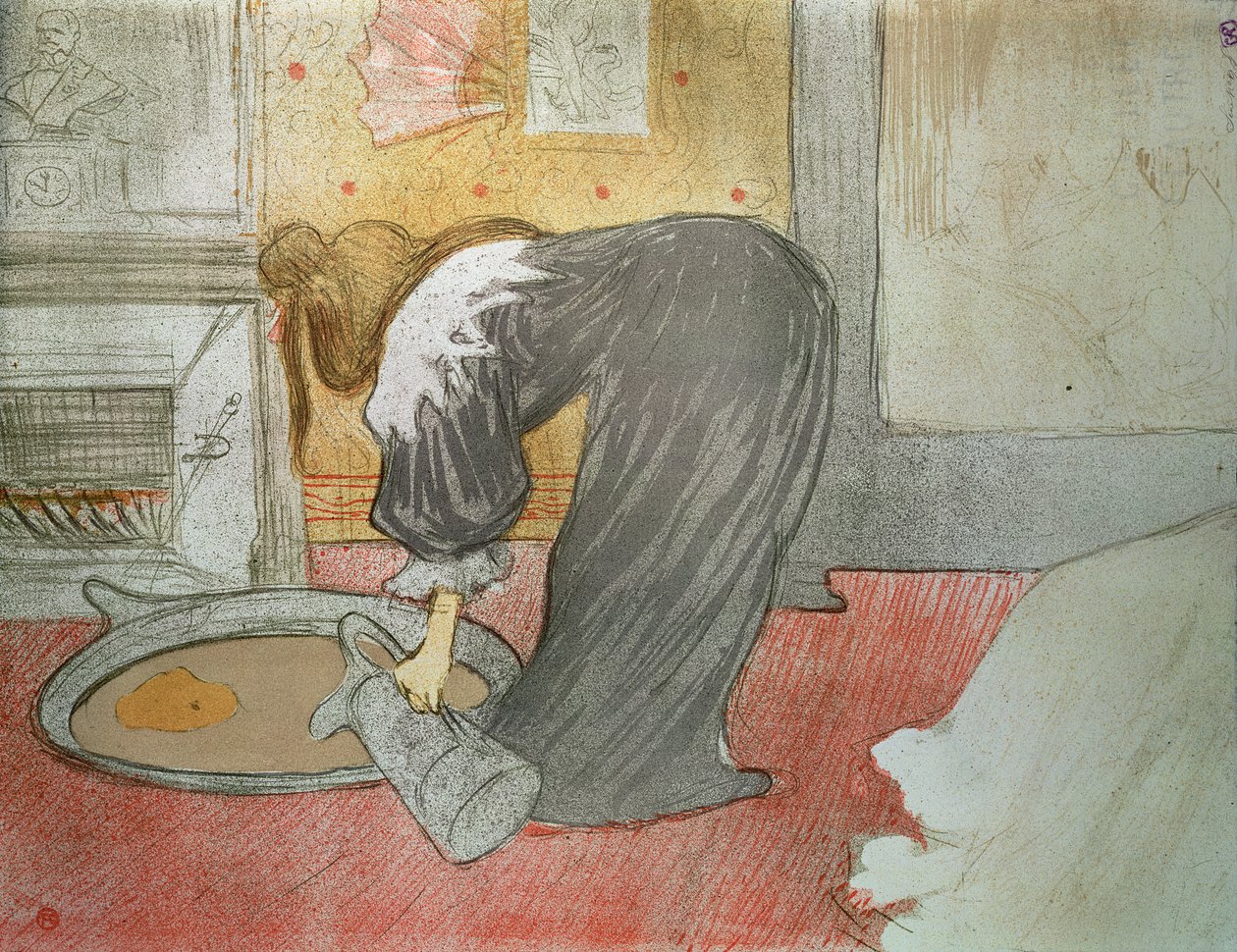 Kvinna vid badkaret från "Elles", 1896 av Henri de Toulouse Lautrec
