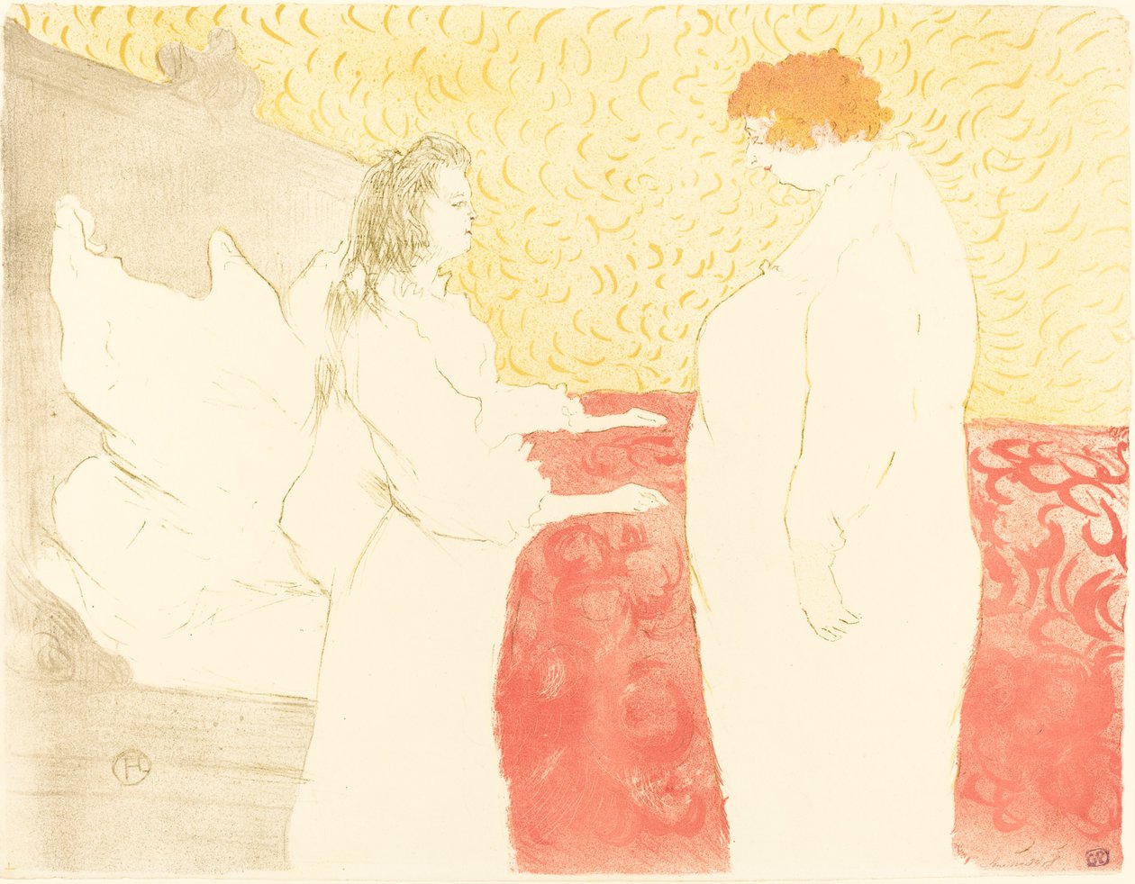 Kvinna i sängen, Profil Femme au lit, profil, 1896. av Henri de Toulouse Lautrec