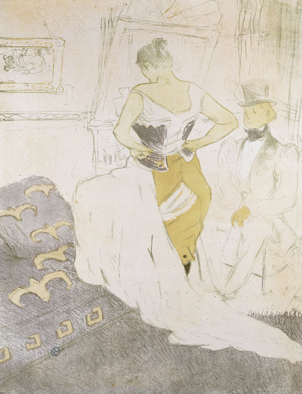 Kvinna i korsett, från Elles; Femme en Corset, från Elles, 1896 av Henri de Toulouse Lautrec