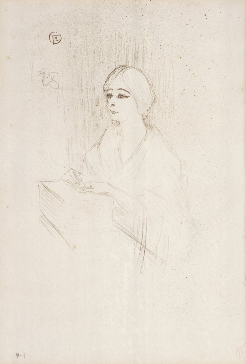 Yahne i hennes låda, 1895 av Henri de Toulouse Lautrec