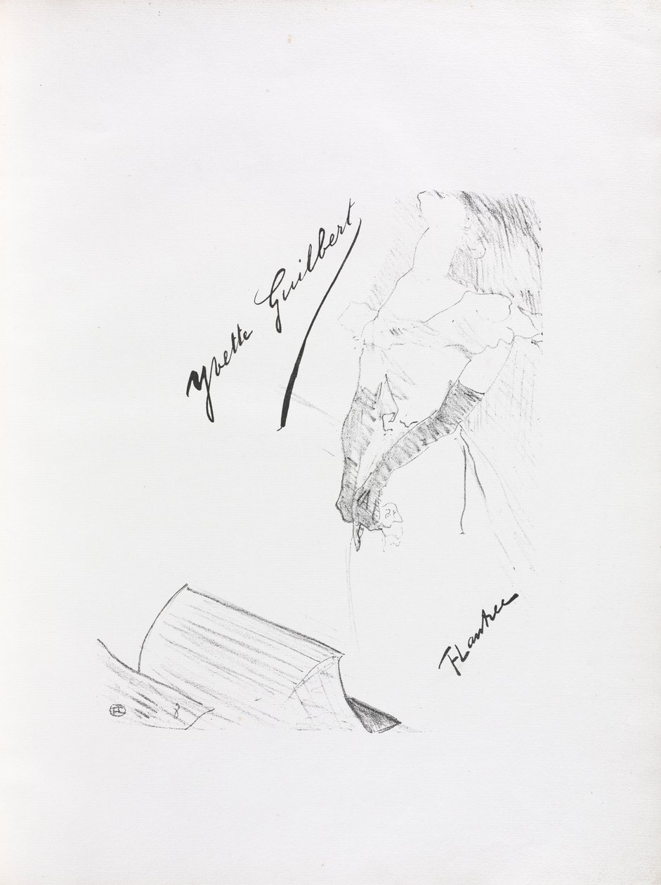 Yvette Guilbert-English Series: Frontispice, 1898. av Henri de Toulouse Lautrec
