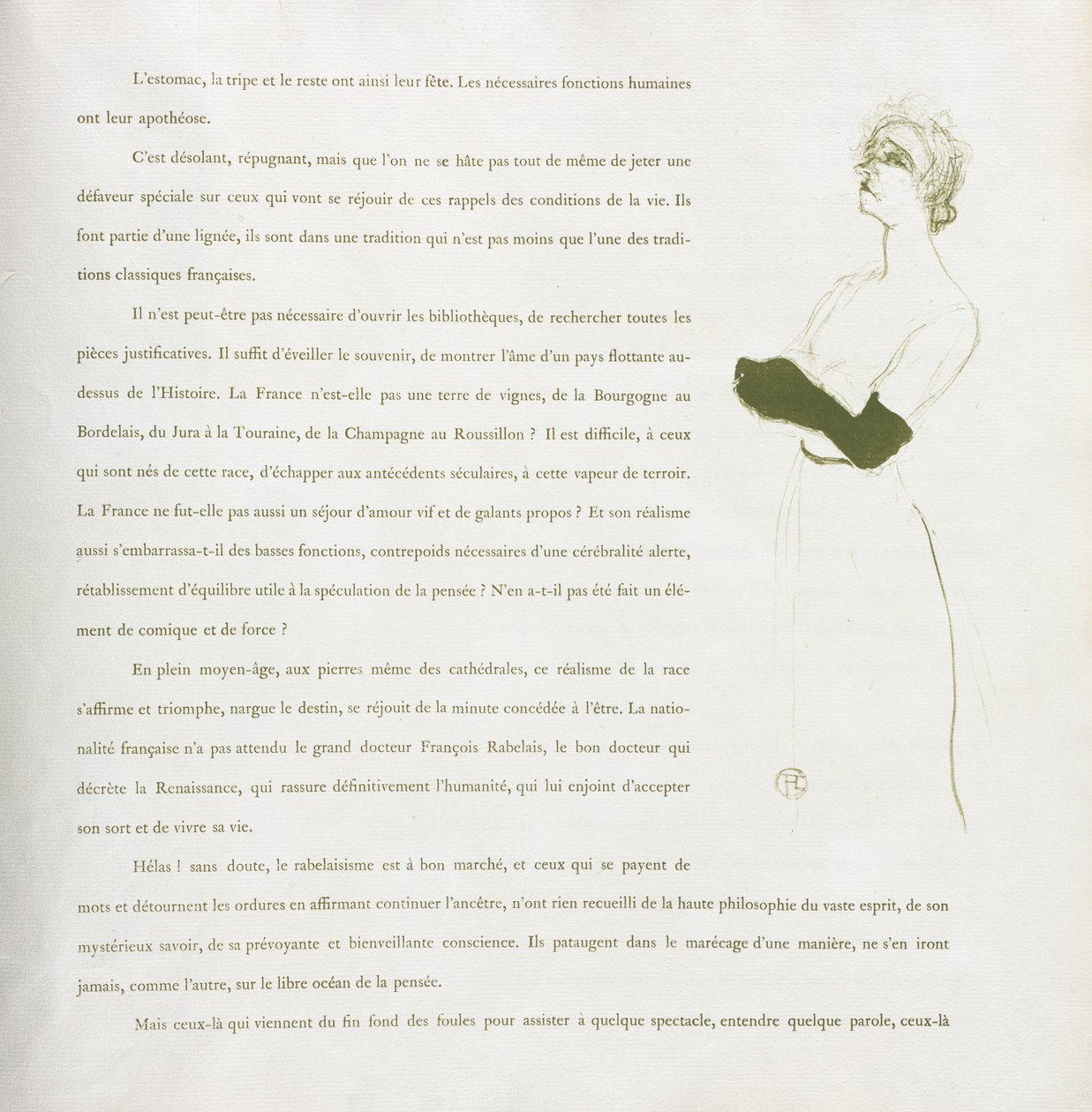 Yvette Guilbert-franska serie: nr 10, 1894. av Henri de Toulouse Lautrec