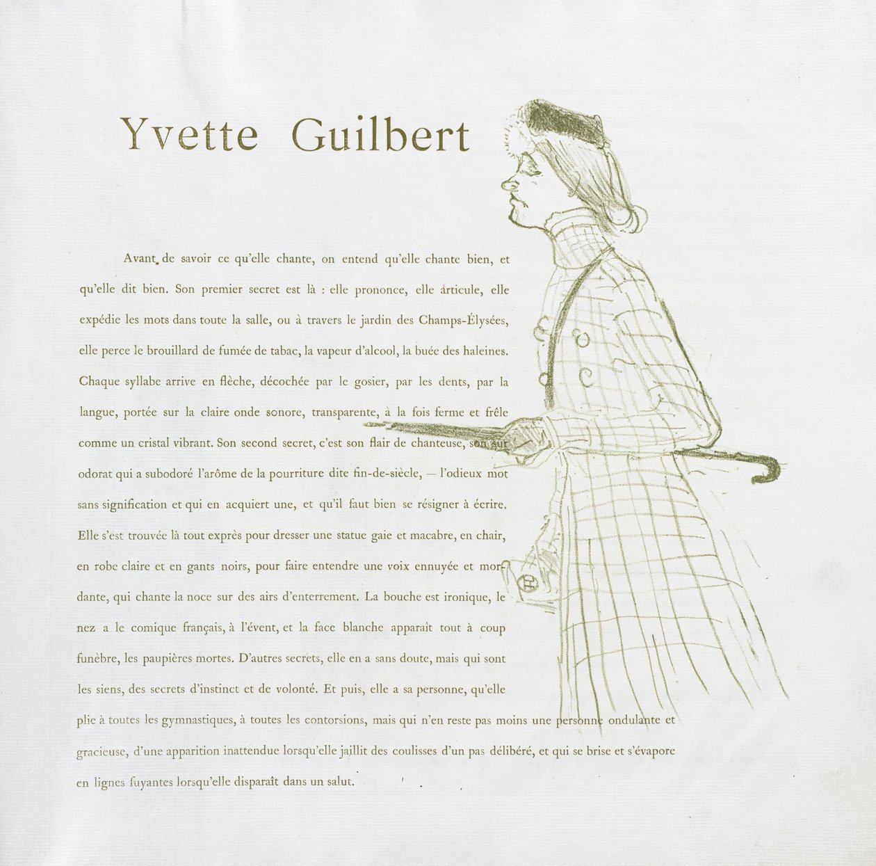 Yvette Guilbert-French Series: Nr 1 av Henri de Toulouse Lautrec