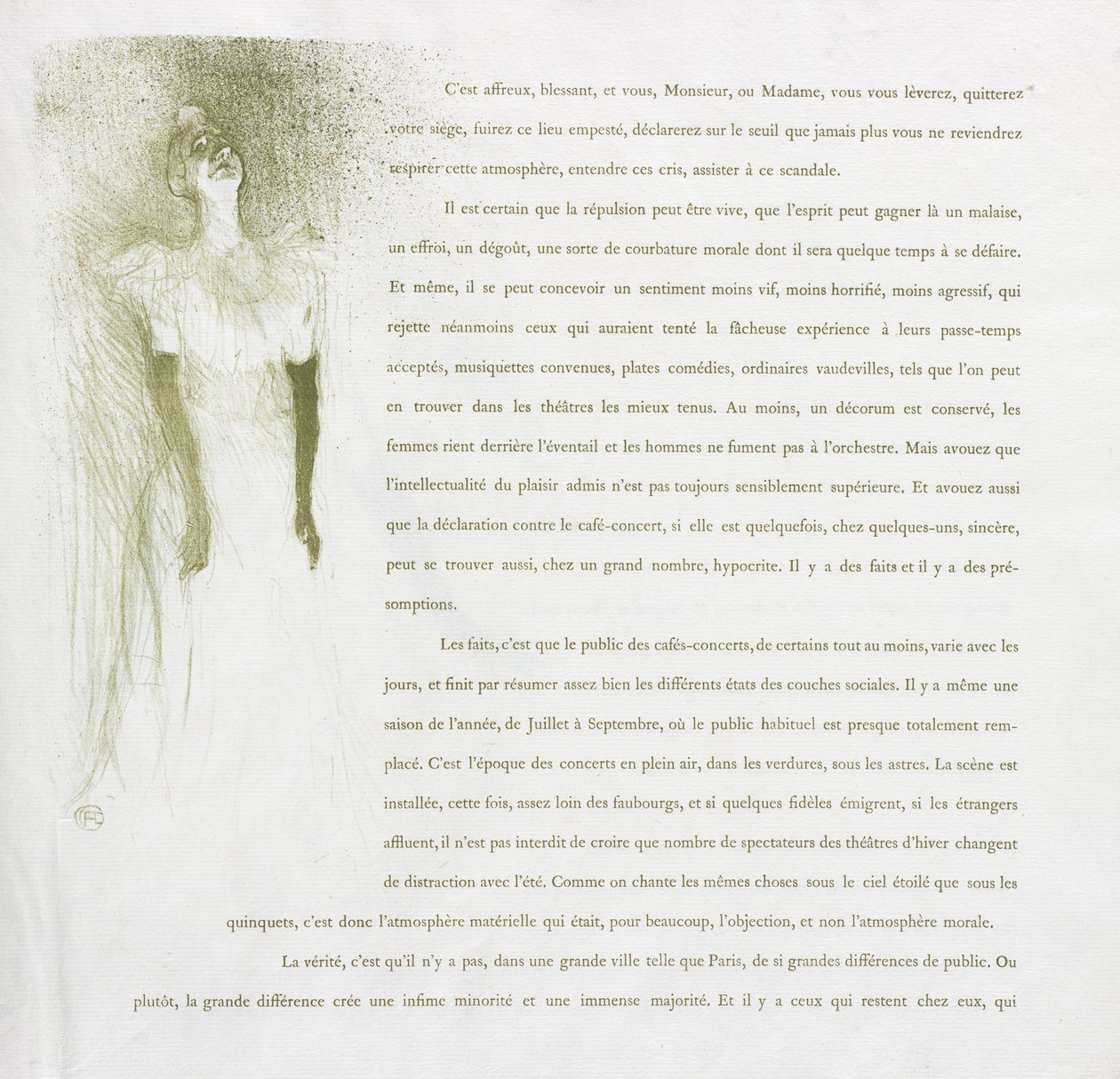 Yvette Guilbert-franska serie: nr 3, 1894. av Henri de Toulouse Lautrec
