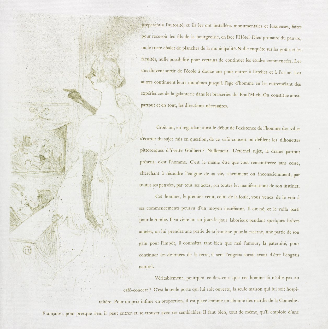 Yvette Guilbert-French Series: nr 6, 1894. av Henri de Toulouse Lautrec