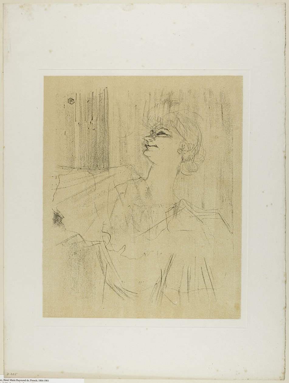Yvette Guilbert—A Menilmontant de Bruant, från Yvette Guilbert av Henri de Toulouse Lautrec