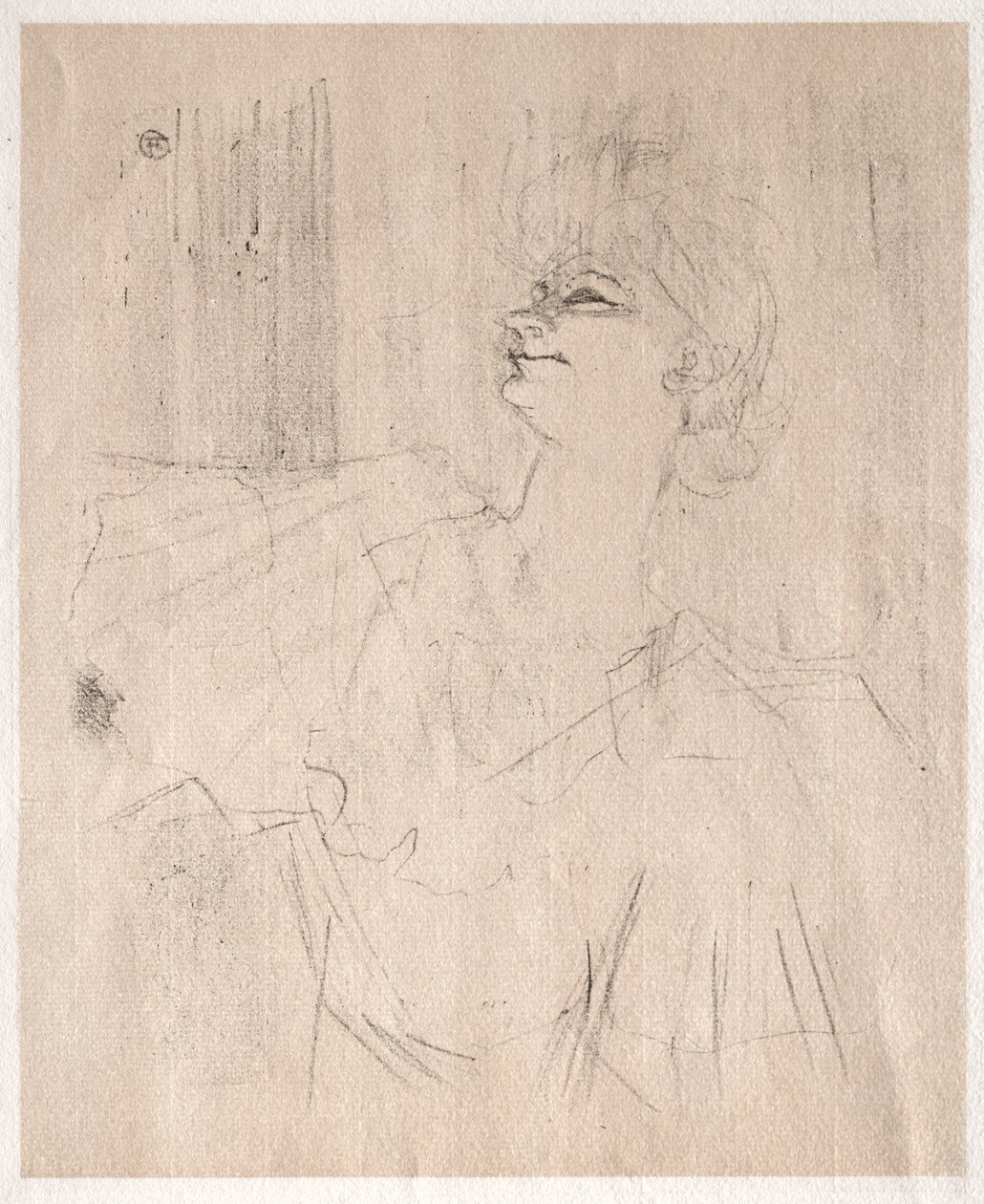 Yvette Guilbert: i Ménilmontant, från Bruant, 1898. av Henri de Toulouse Lautrec