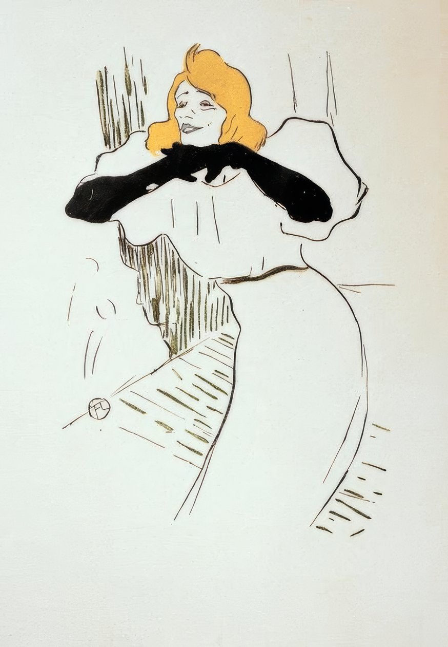 Yvette Guilbert i Linger längre toalett av Henri de Toulouse Lautrec