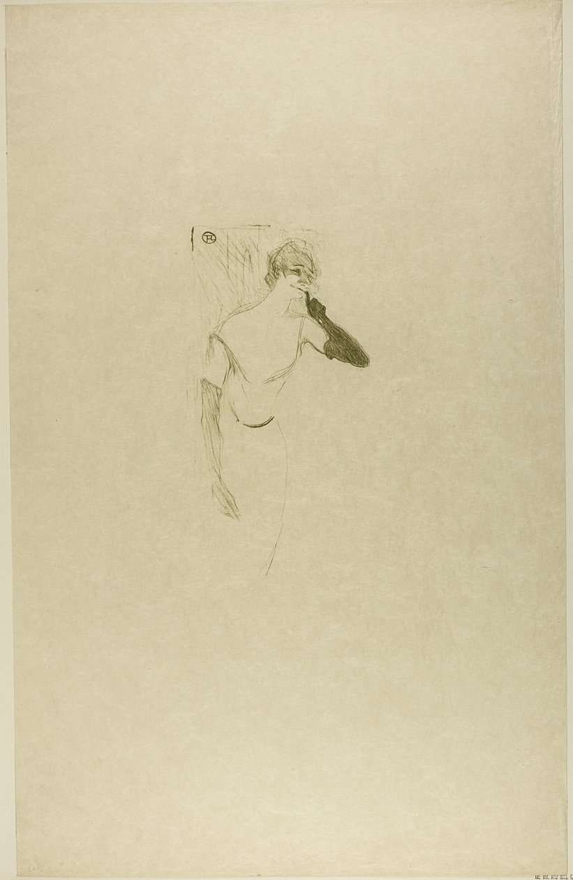 Yvette Guilbert, i Colombine vid Pierrot av Henri de Toulouse Lautrec