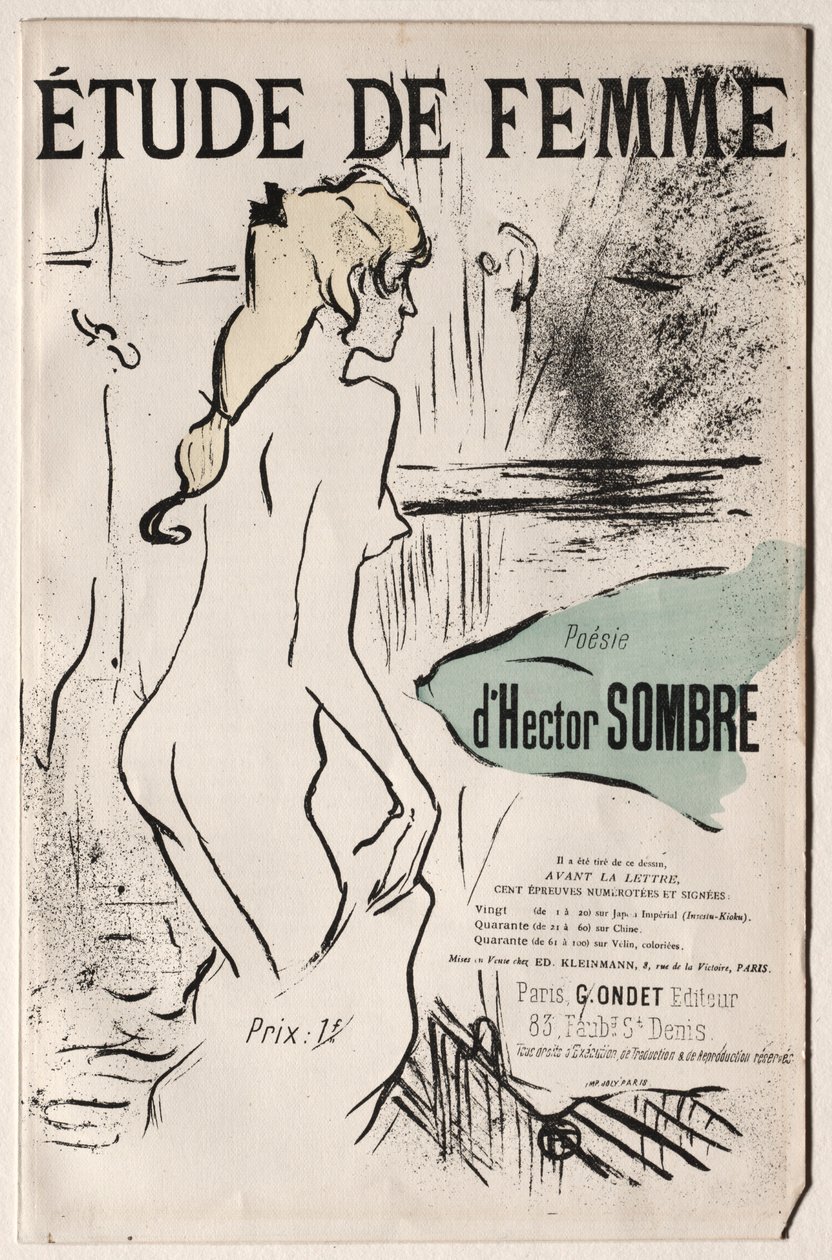 Studie av kvinnan, 1893. av Henri de Toulouse Lautrec