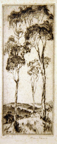 Gummiträd (etsning) av Henri van Raalte