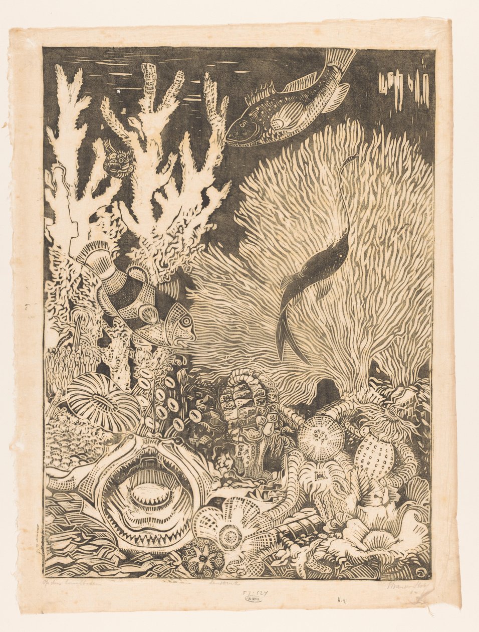 På korallbotten (originaltitel på objektet) av Henri van der Stok (signed by artist)