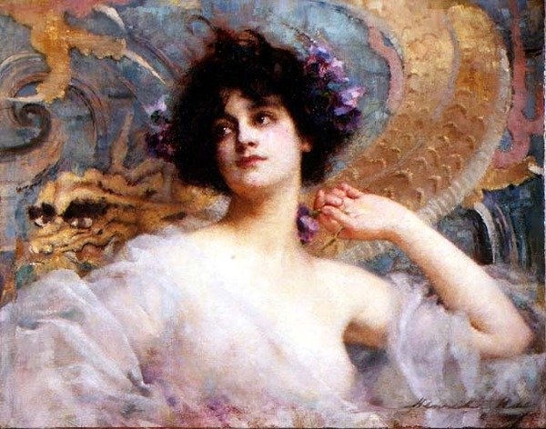 Porträtt av en ung skönhet, c.1904 av Henrietta Rae