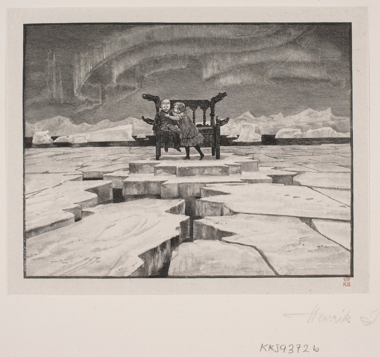 Illustration för H. C. Andersen: "Snödrottningen" av Henrik Arnold Hamilkar Sørensen