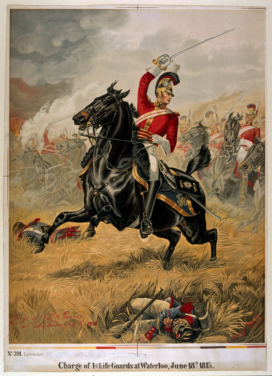 1:a livgardets anfall vid Waterloo, 18 juni 1815, ca 1890 av Henry A. Payne