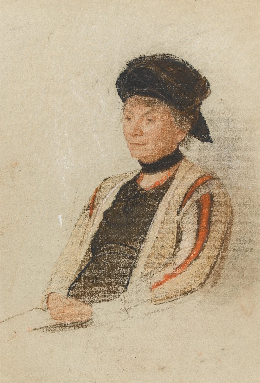 Porträtt av fröken De Rosier (färgkritor på buffpapper) av Henry A. Payne