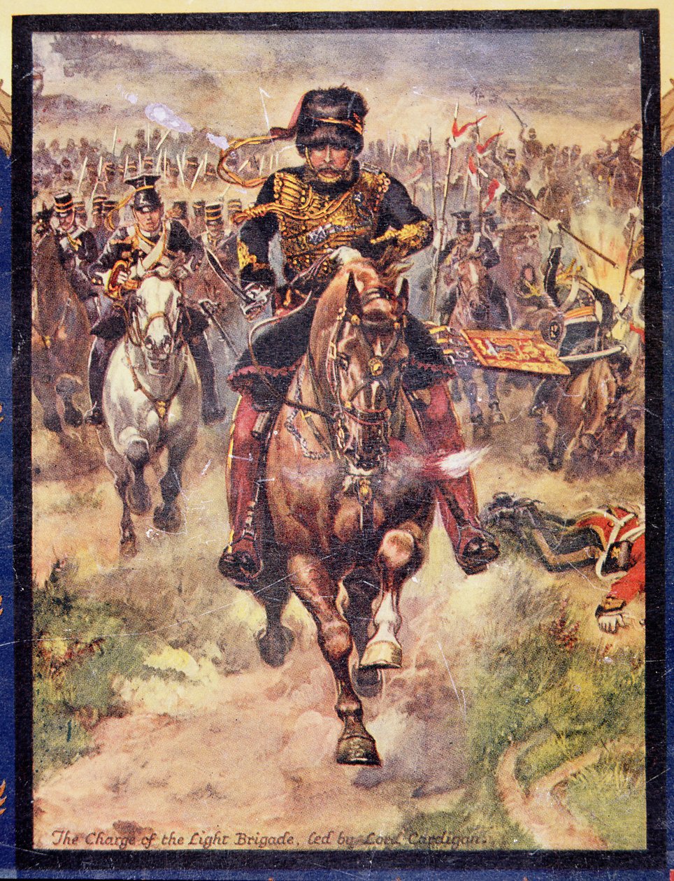 Den lätta brigadens anfall ledd av Lord Cardigan, illustration till "Glorious Battles of English History" av major C.H. Wylly, 1920-talet. av Henry A. Payne