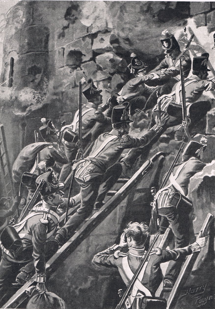 Connaught Rangers vid stormningen av Ciudad Rodrigo, 19 januari 1812, illustration från 