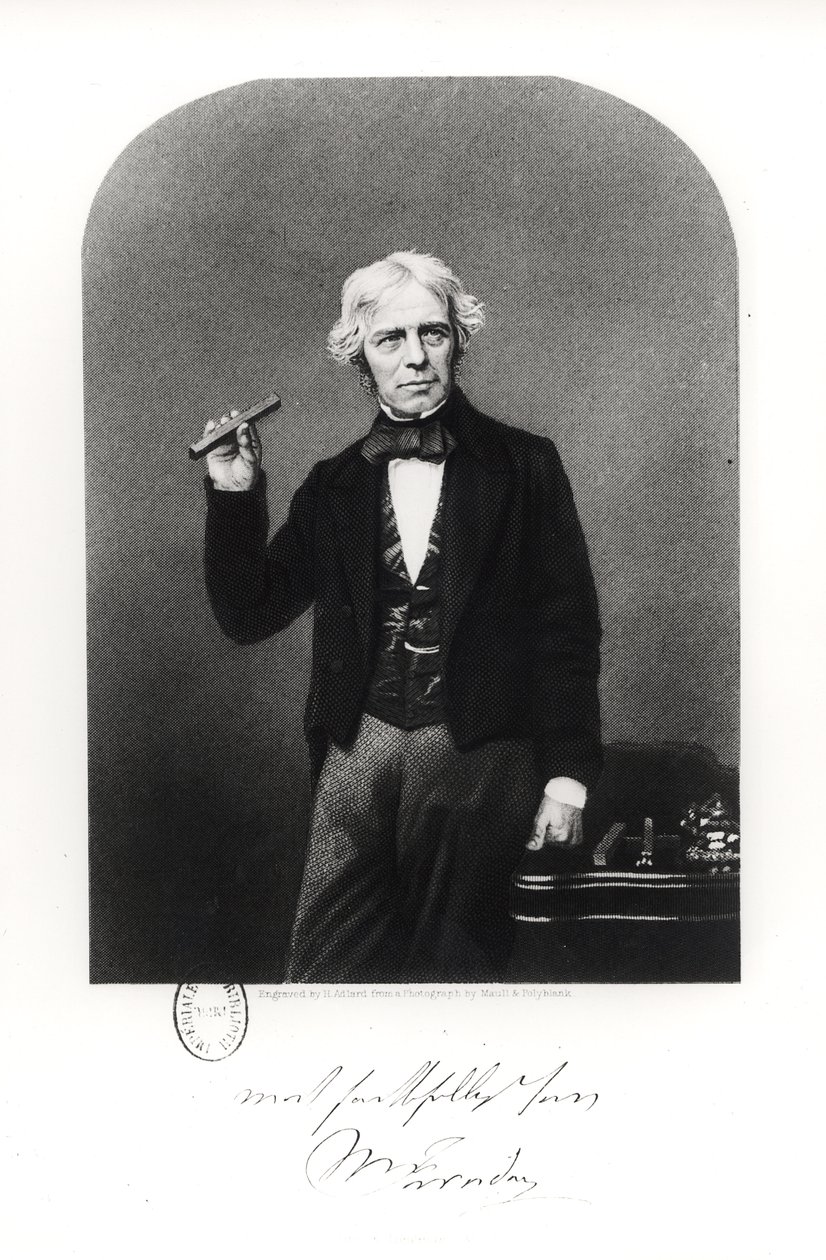 Porträtt av Michael Faraday (1791-1867) av Henry Adlard