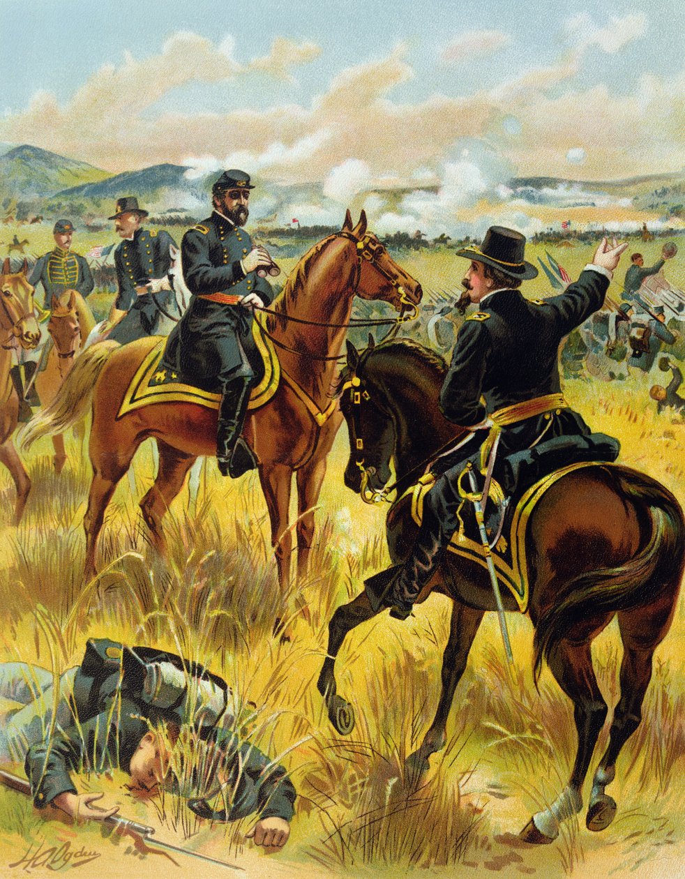 Generalmajor George Meade vid slaget vid Gettysburg den 2 juli 1863, 1900 av Henry Alexander Ogden