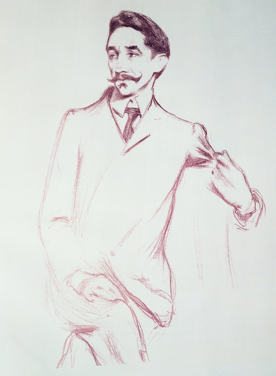 Porträtt av Robert de Montesquiou (1855-1921) 1901 (färgkrita på papper) av Henry Bataille
